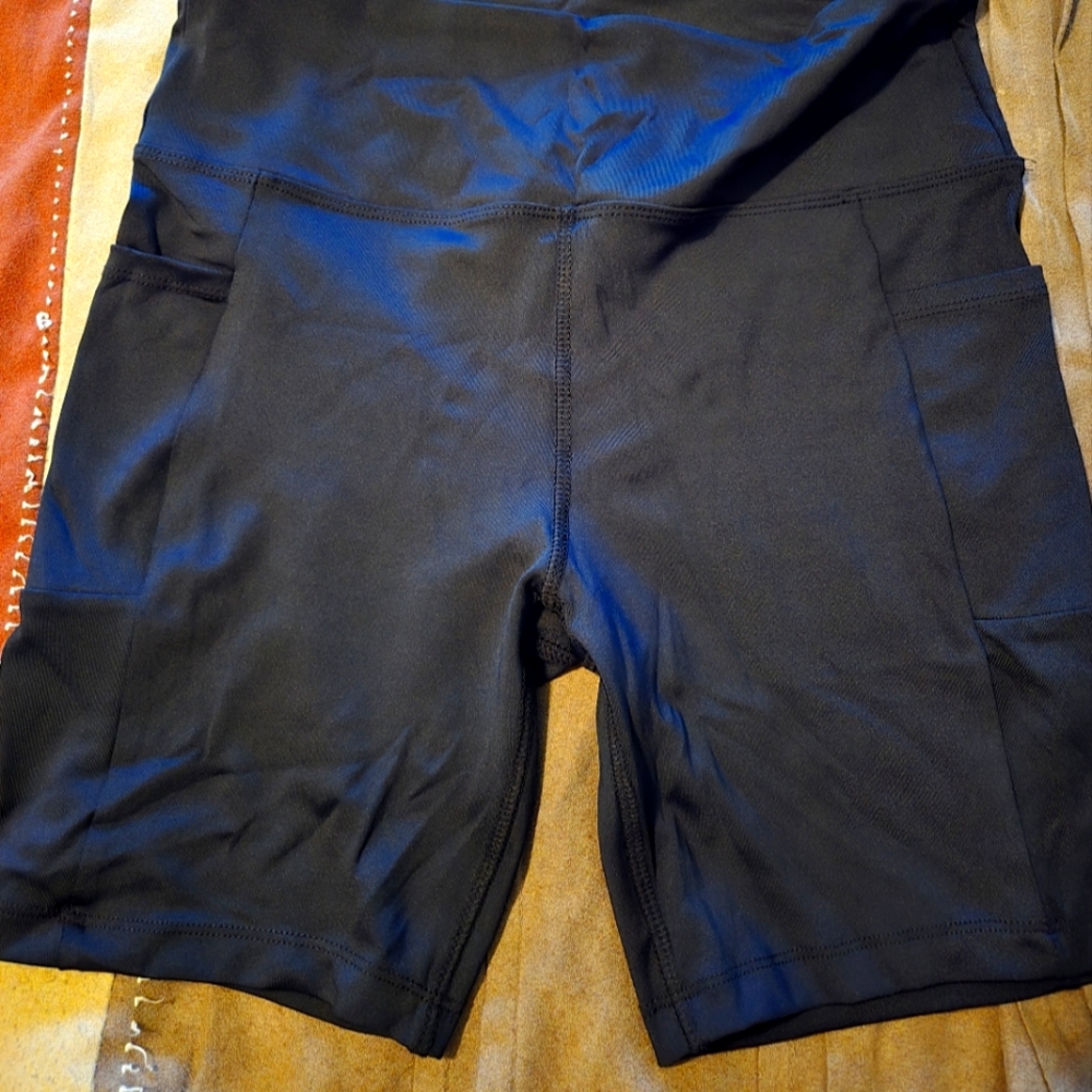Women's Black Athletic Shorts By BALLY Size L Never Worn!